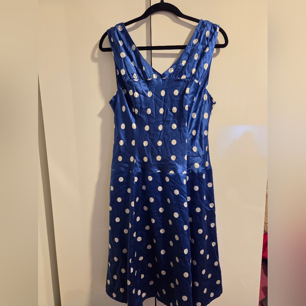 Pendleton Blue Silk Polka Dot Dress